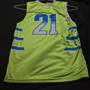 Lime Green and Blue Kids Jersey